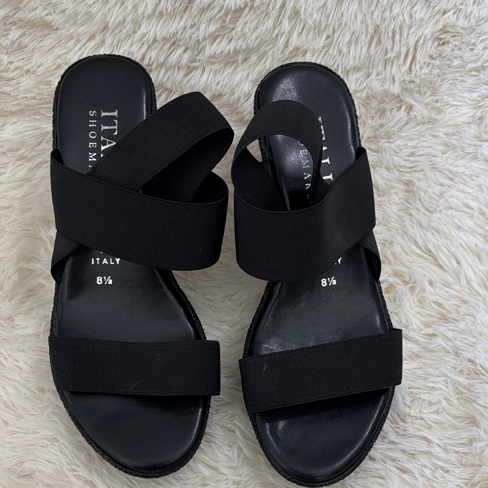 Women's Black Sandals Italian Shoe Makers